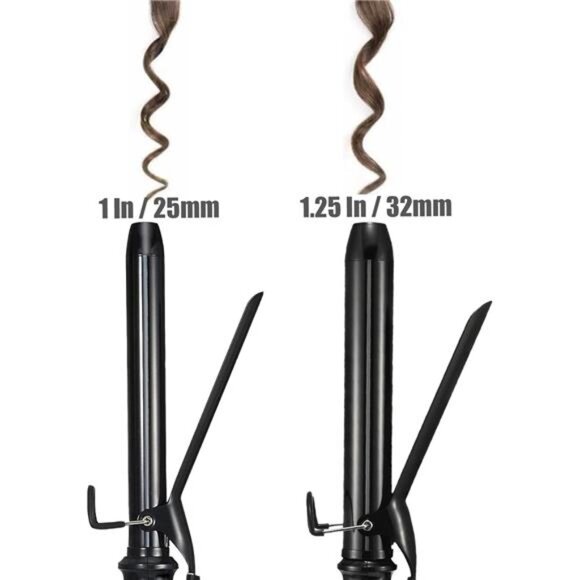 1.25 Inch Clipped Curling Iron with Extra Long Tourmaline Ceramic Barrel - Picture 6 of 7